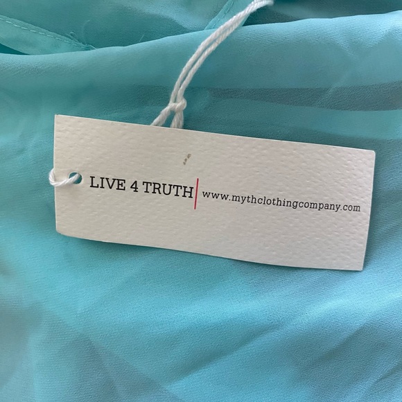 Live 4 Truth Tank Women’s Large Light Blue-Aqua Sheer Top Jewelry Detail NWT - Picture 6 of 11